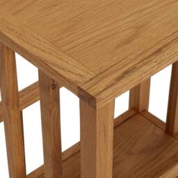 Berkfield Home Magazine Table 45x35x55 cm Solid Oak Wood in Brown - Size: 45 x 35 x 55 cm - thumbnail 5