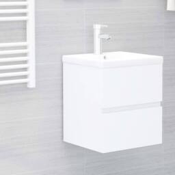 Berkfield Home Sink Cabinet with Built-in Basin White Engineered Wood - thumbnail 2
