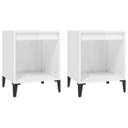 Berkfield Home Bedside Cabinets 2 pcs High Gloss White 40x35x50 cm - Size: 40 x 35 x 50 cm - thumbnail 1
