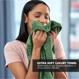 GAVENO CAVAILIA 2 Pack Bamboo Towel in Green - Size: Bath Sheet - thumbnail 4