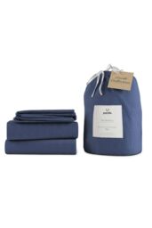 Panda London Bamboo & French Linen Complete Bedding Set in Navy - Size: King - thumbnail 2