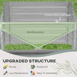 STILVORA Raised Garden Bed 180 cm Steel Grey - thumbnail 6