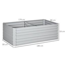 STILVORA Raised Garden Bed 180 cm Steel Grey - thumbnail 3