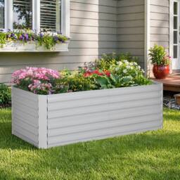 STILVORA Raised Garden Bed 180 cm Steel Grey - thumbnail 1