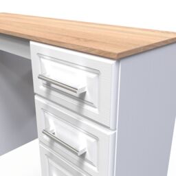Ready Assembled 2 U Norfolk 6 Drawer Kneehole Desk (Ready Assembled) in White - thumbnail 4