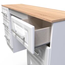 Ready Assembled 2 U Norfolk 6 Drawer Kneehole Desk (Ready Assembled) in White - thumbnail 5