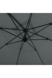 Living and Home 3M Large Square Canopy Rotatable Tilting Garden Rome Umbrella Cantilever Parasol with Square Fillable Base, Dark Grey - thumbnail 9