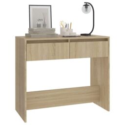 Berkfield Home Console Table Sonoma Oak 89x41x76.5 cm Steel in Beige - thumbnail 4