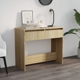 Berkfield Home Console Table Sonoma Oak 89x41x76.5 cm Steel in Beige