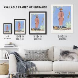 Artery8 A Palm Beach Fashion Advert Barbier Vintage Framed Wall Art Print in Blue - Size: A4 - thumbnail 3