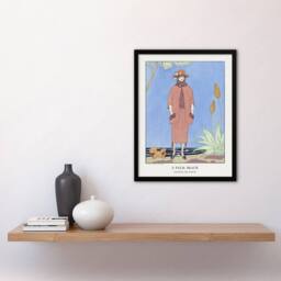 Artery8 A Palm Beach Fashion Advert Barbier Vintage Framed Wall Art Print in Blue - Size: A4 - thumbnail 4