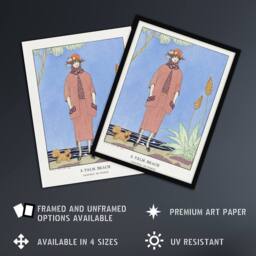 Artery8 A Palm Beach Fashion Advert Barbier Vintage Framed Wall Art Print in Blue - Size: A4 - thumbnail 2