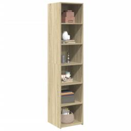 Berkfield Home Highboard Sonoma Oak 40x41x185 cm Engineered Wood in Light Brown - Size: 40 x 41 x 185 cm - thumbnail 3