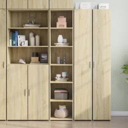 Berkfield Home Highboard Sonoma Oak 40x41x185 cm Engineered Wood in Light Brown - Size: 40 x 41 x 185 cm