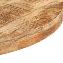 Berkfield Home Durable Bistro Table Round Ã˜60x75 cm Rough Mango Wood in Brown - Size: 60x75 cm - thumbnail 4