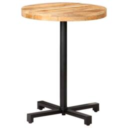 Berkfield Home Durable Bistro Table Round Ã˜60x75 cm Rough Mango Wood in Brown - Size: 60x75 cm - thumbnail 2