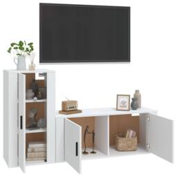 Berkfield Home 2 Piece TV Cabinet Set White Engineered Wood - thumbnail 3