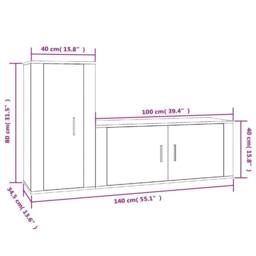 Berkfield Home 2 Piece TV Cabinet Set White Engineered Wood - thumbnail 8