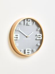 Orsina Sleek Wood Large Numbers Wall Clock, Modern Design Clock In Kitchen, Versatile Wall Clock For Indoor in Grey - thumbnail 3