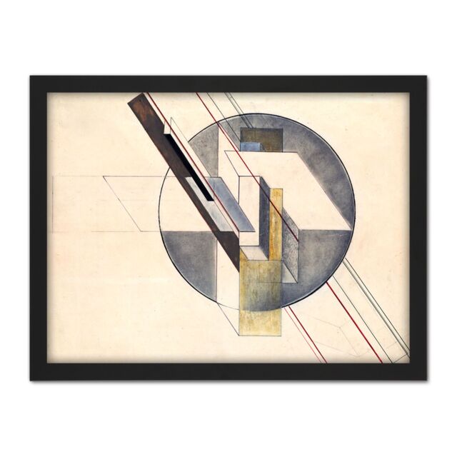 "Artery8 Wall Art Print Klucis Construction Constructivist Painting Large Framed Wall Décor Art in White - Size: W18"" x H24""" - image 1
