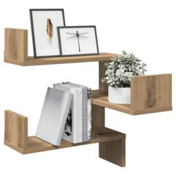 Berkfield Home Wall Corner Shelves 2 pcs Artisan Oak 40x40x49.5 cm Engineered Wood in Brown