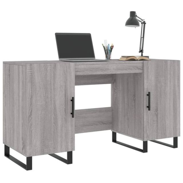 Berkfield Home Elegant Desk Grey Sonoma 140x50x75 cm Engineered Wood - Size: 140 x 50 x 75 cm - image 1