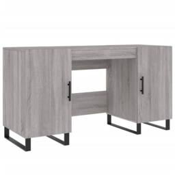 Berkfield Home Elegant Desk Grey Sonoma 140x50x75 cm Engineered Wood - Size: 140 x 50 x 75 cm - thumbnail 3