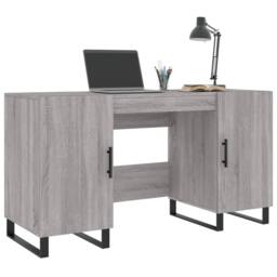 Berkfield Home Elegant Desk Grey Sonoma 140x50x75 cm Engineered Wood - Size: 140 x 50 x 75 cm - thumbnail 1