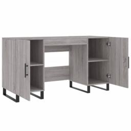 Berkfield Home Elegant Desk Grey Sonoma 140x50x75 cm Engineered Wood - Size: 140 x 50 x 75 cm - thumbnail 5