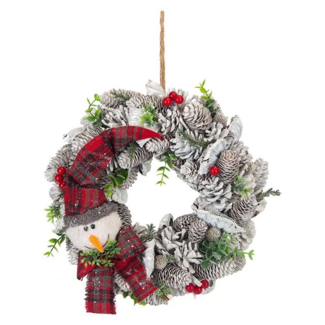 VFM e-Store Christmas Wreath Decoration 37cm x 37cm Green X 1 - Size: 37 cm x 37 cm - image 1