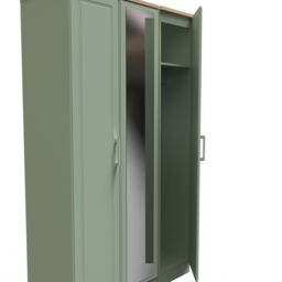 Ready Assembled 2 U Norfolk Tall Triple Mirror Wardrobe (Ready Assembled) in Pale Green - thumbnail 6