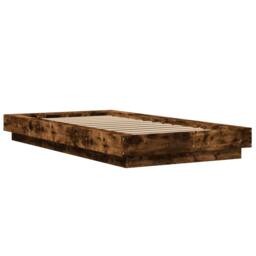 Berkfield Home Modern Bed Frame without Mattress Smoked Oak 75x190 cm Small Single in Brown - thumbnail 6