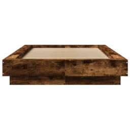 Berkfield Home Modern Bed Frame without Mattress Smoked Oak 75x190 cm Small Single in Brown - thumbnail 4