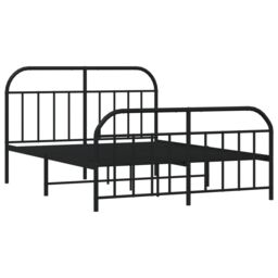 Berkfield Home Metal Bed Frame with Headboard & Footboard Black 140x200 cm - thumbnail 5