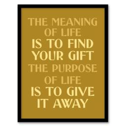 Artery8 The Meaning & Purpose Of Life Quote Framed Wall Art Print in Gold - Size: A4 - thumbnail 1