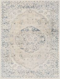 Livabliss Lilian-Washable Grey Blue Vintage Traditional Boho Living Dining Rug in Brown - Size: 80 cm x 220 cm - thumbnail 2