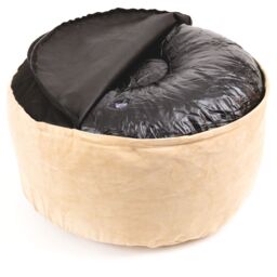 mysmartbuy Inflatable Footrest - Super Soft Faux Suede Pouffe Home Furniture in Beige - thumbnail 2