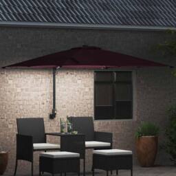 Berkfield Home Garden Parasol Bordeaux red 248, 5 x 247, 5 x 119 cm Fabric in Burgundy - thumbnail 3