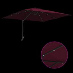Berkfield Home Garden Parasol Bordeaux red 248, 5 x 247, 5 x 119 cm Fabric in Burgundy - thumbnail 9