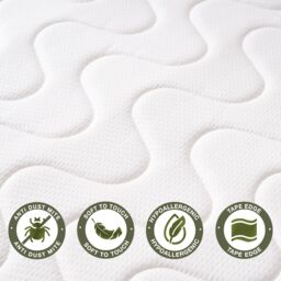 Rest Relax Pocket Flexi 1000 Mattress with Pocket Spring & Reflex Foam 18 cm deep - Ideal for all bed types in White - Size: Double - thumbnail 5