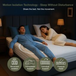 Rest Relax Pocket Flexi 1000 Mattress with Pocket Spring & Reflex Foam 18 cm deep - Ideal for all bed types in White - Size: Double - thumbnail 3