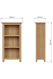 FWStyle 3 Tier Natural Oak Veneer Bookcase in Brown - thumbnail 4