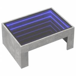 Berkfield Home Coffee Table with Infinity LED Concrete Grey 70x50x30 cm - Size: 70 x 50 x 30 cm - thumbnail 3