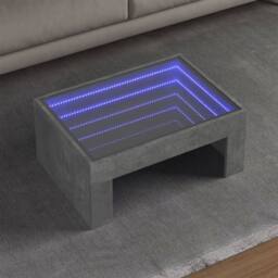 Berkfield Home Coffee Table with Infinity LED Concrete Grey 70x50x30 cm - Size: 70 x 50 x 30 cm - thumbnail 2