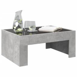 Berkfield Home Coffee Table with Infinity LED Concrete Grey 70x50x30 cm - Size: 70 x 50 x 30 cm - thumbnail 5