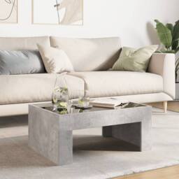 Berkfield Home Coffee Table with Infinity LED Concrete Grey 70x50x30 cm - Size: 70 x 50 x 30 cm - thumbnail 4