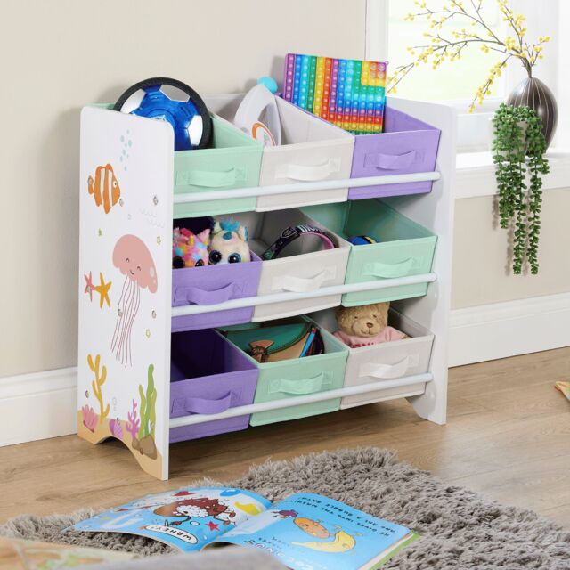 Home Source Kids 3 Tie Storage Toy Storage With Nine Storage Boxes Organiser - image 1