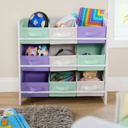 Home Source Kids 3 Tie Storage Toy Storage With Nine Storage Boxes Organiser - thumbnail 3