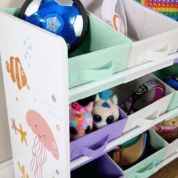 Home Source Kids 3 Tie Storage Toy Storage With Nine Storage Boxes Organiser - thumbnail 4