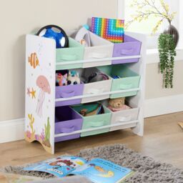 Home Source Kids 3 Tie Storage Toy Storage With Nine Storage Boxes Organiser